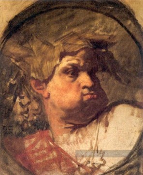  Thomas Peintre - Tête d’un roi épopée figure peintre Thomas Couture